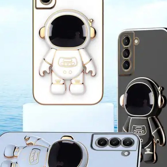 6D Plating Astronaut Fold Stand Phone Case For Samsung - Picture 3 of 3